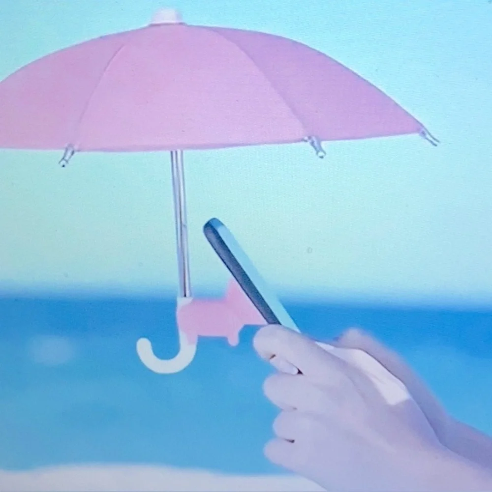 Mobile Phone Tiny Umbrella Protection & Holder NWT 2 colors